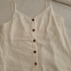 White sleeveless top